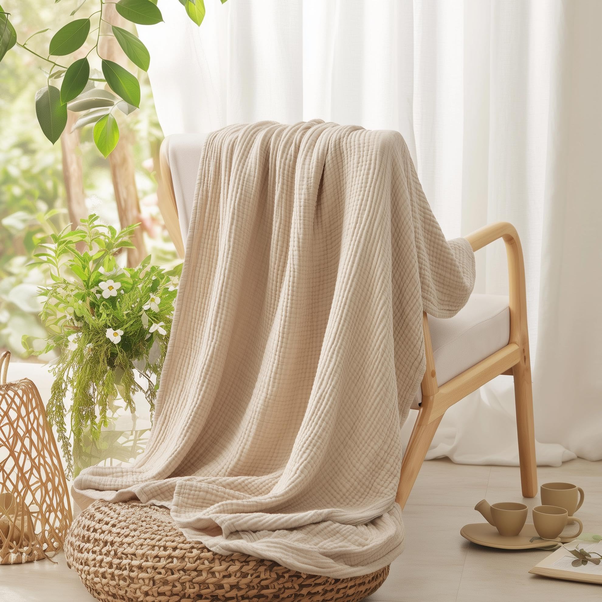 Manta 100% de algodón para cam - Muslin Cotton Bedspread reseña y precio