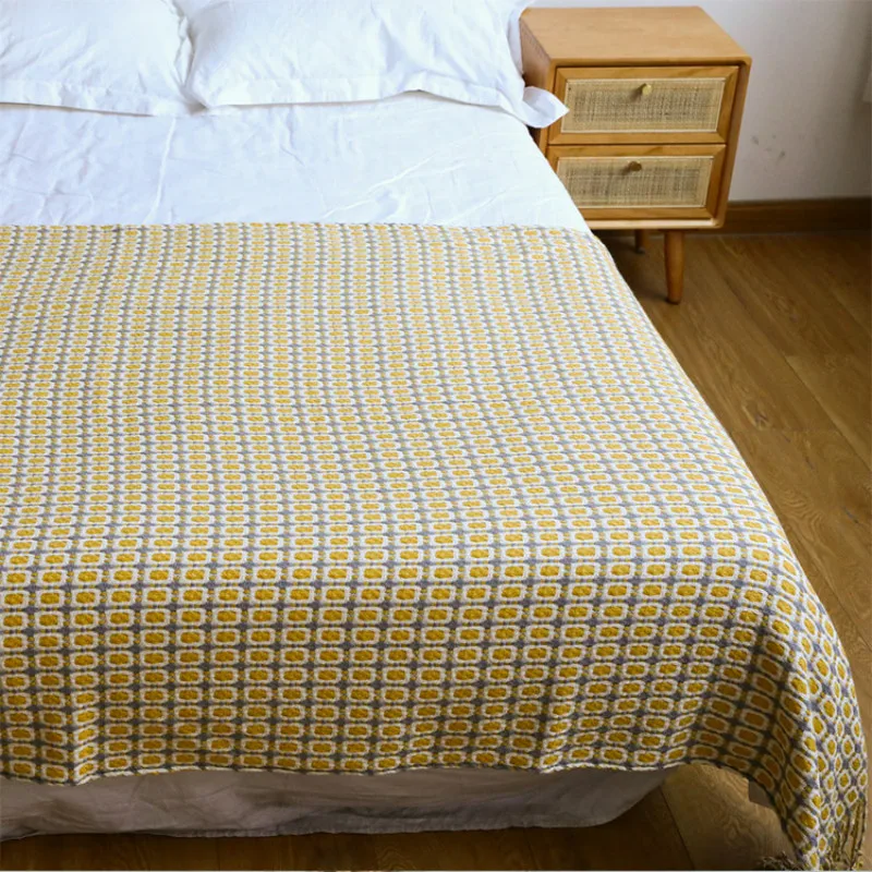 Manta Tejida Jacquard con Patr - Boho Throw Blanket Fringe reseña y precio