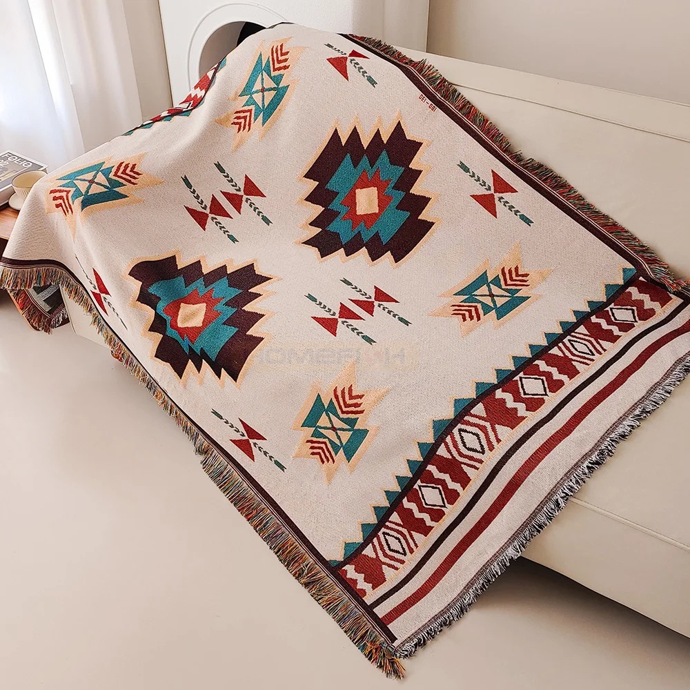 Manta Azteca Extra Grande, Man - Boho Throw Blanket Fringe reseña y precio