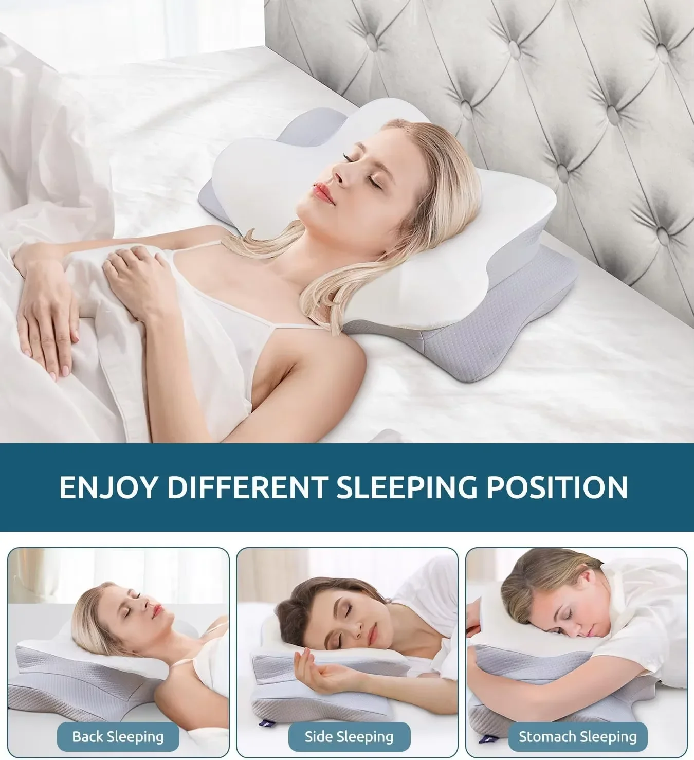 Almohada ortopédica ergonómica - Memory Foam Orthopedic Pillow Neck Pain reseña y precio