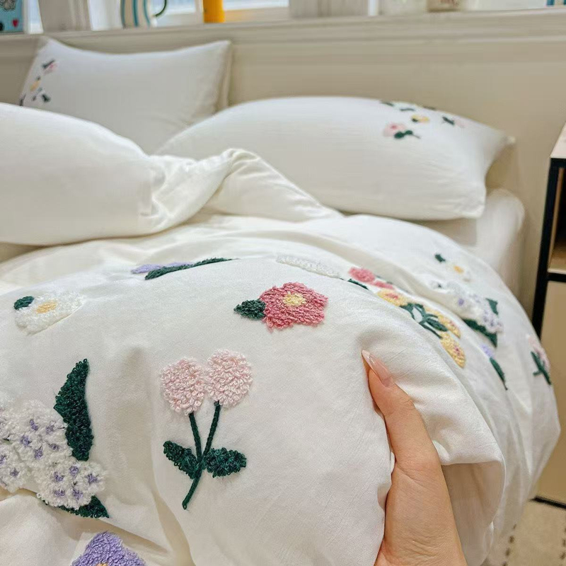 Funda de edredón con bordados  - Aesthetic Floral Duvet Cover reseña y precio