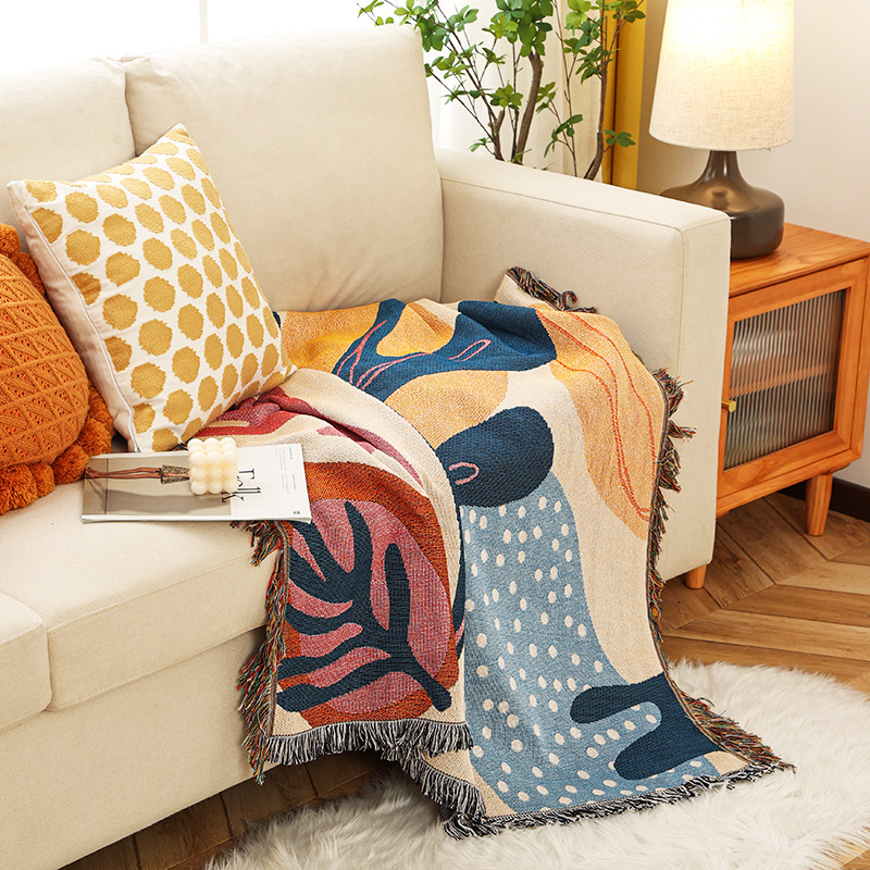 Manta textil con patrones de p - Boho Throw Blanket Fringe reseña y precio