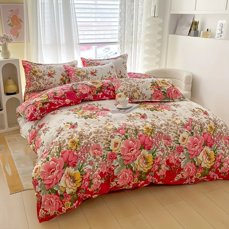 Juego de funda nórdica floral  - Duvet Cover Sets With Zipper reseña y precio